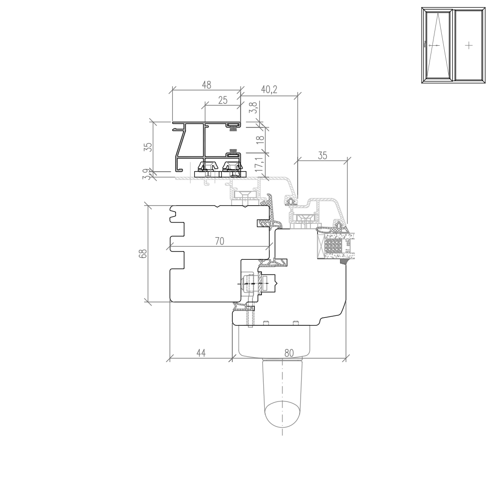 Idealu Trendline PSK Rollladenführungsschiene Neubau