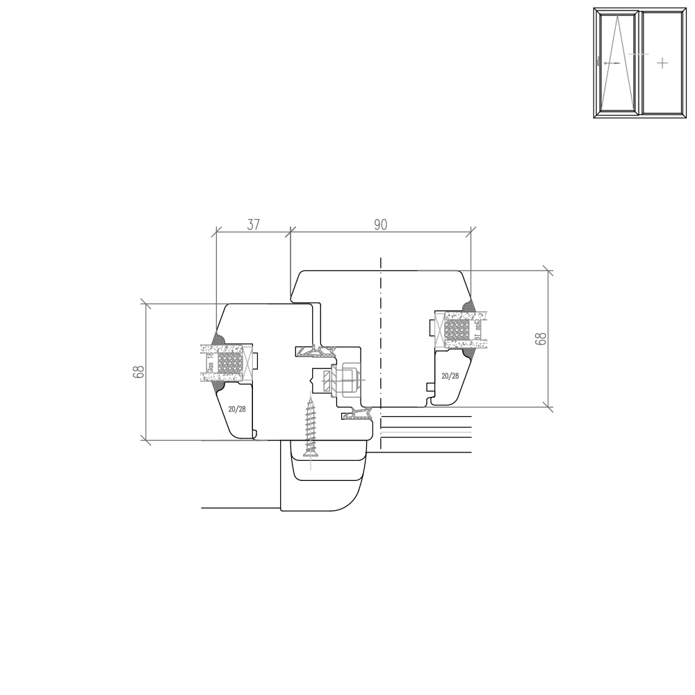 IV 68 Holz PSK Pfostendetail