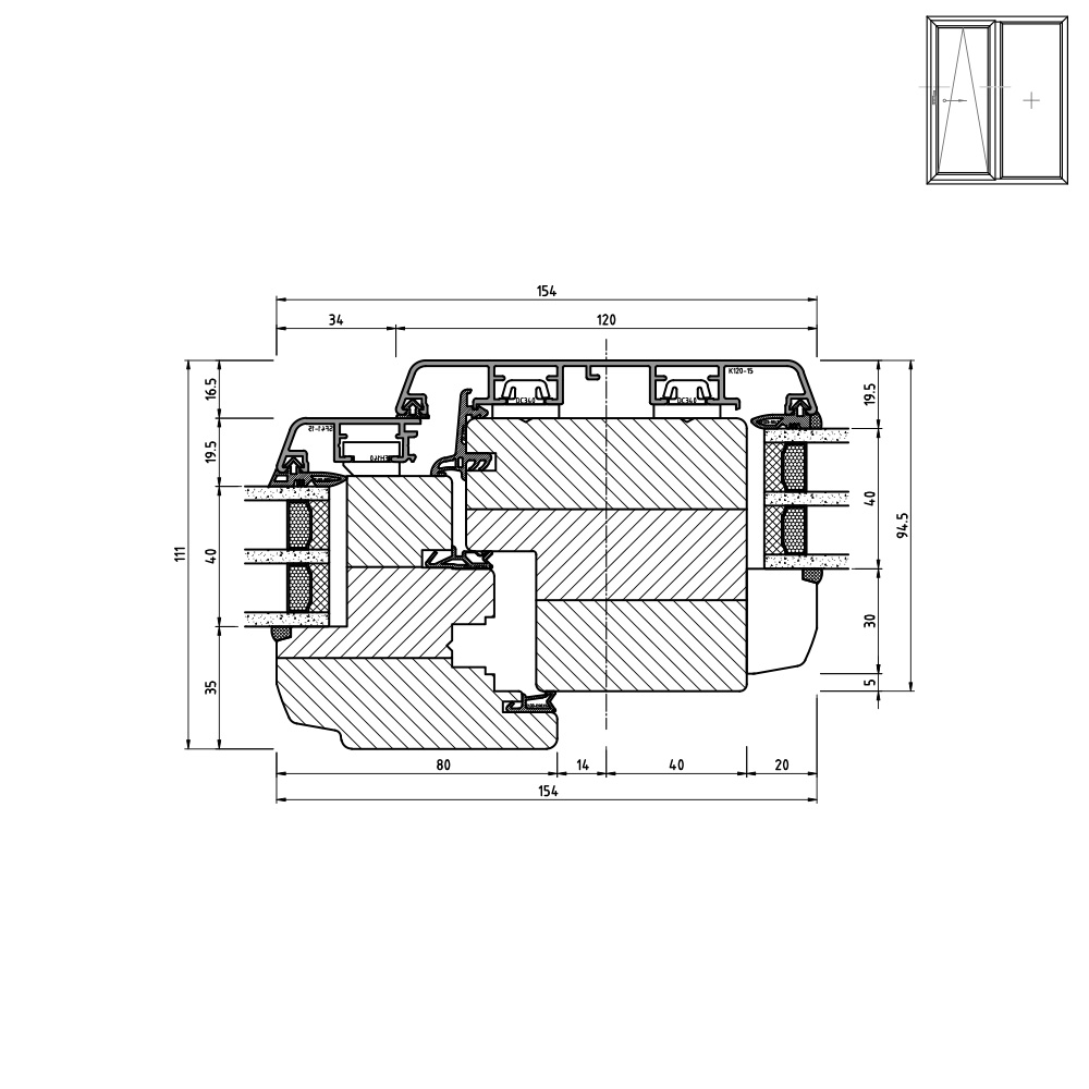 Idealu Classicline IV 78 Pfosten