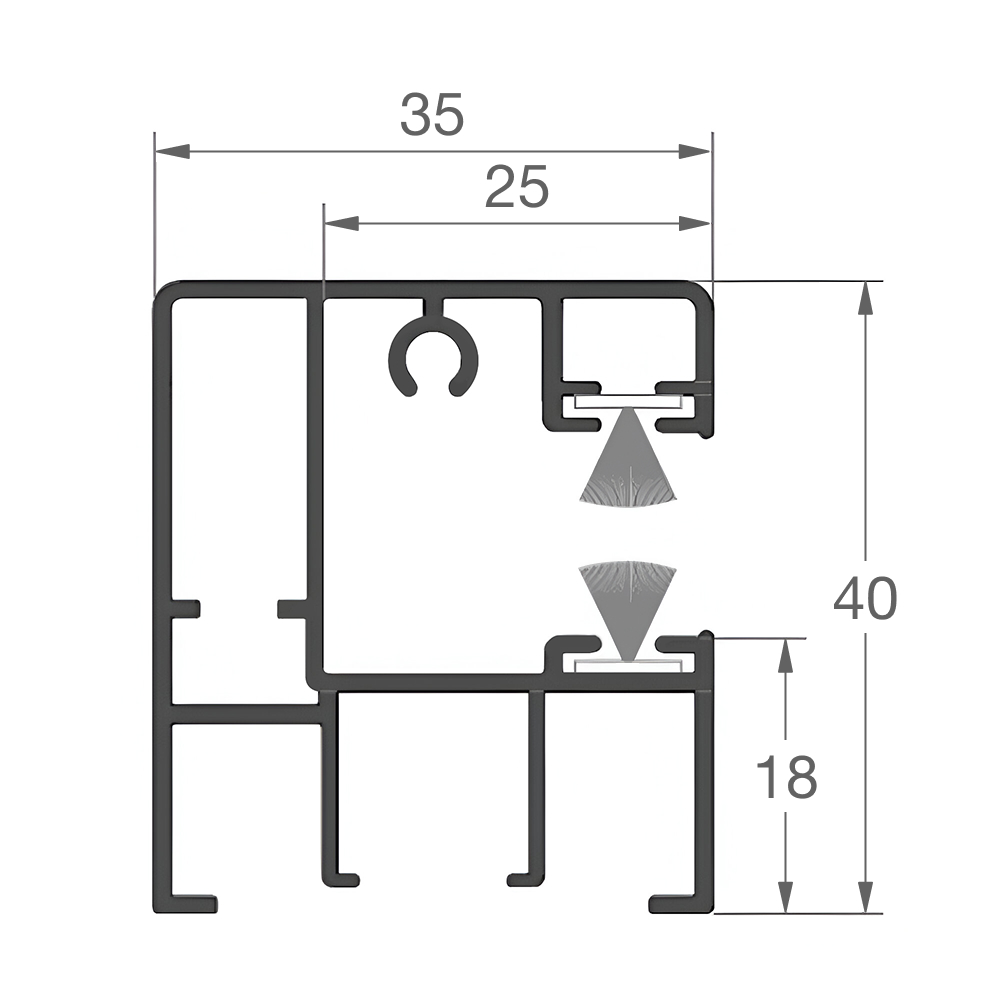 Twinset 8000 Rollladenführungsschiene Altbau