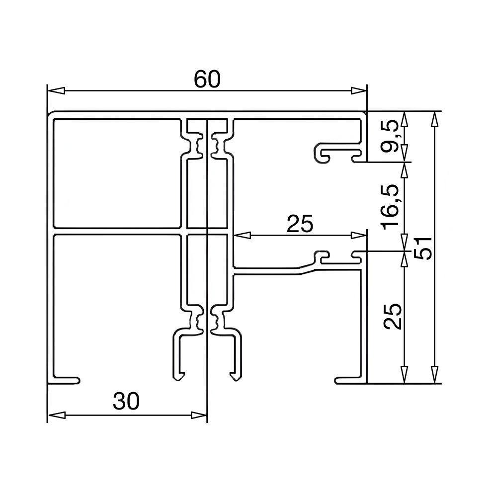 Twinset 8000 Rollladenführungsschiene Neubau