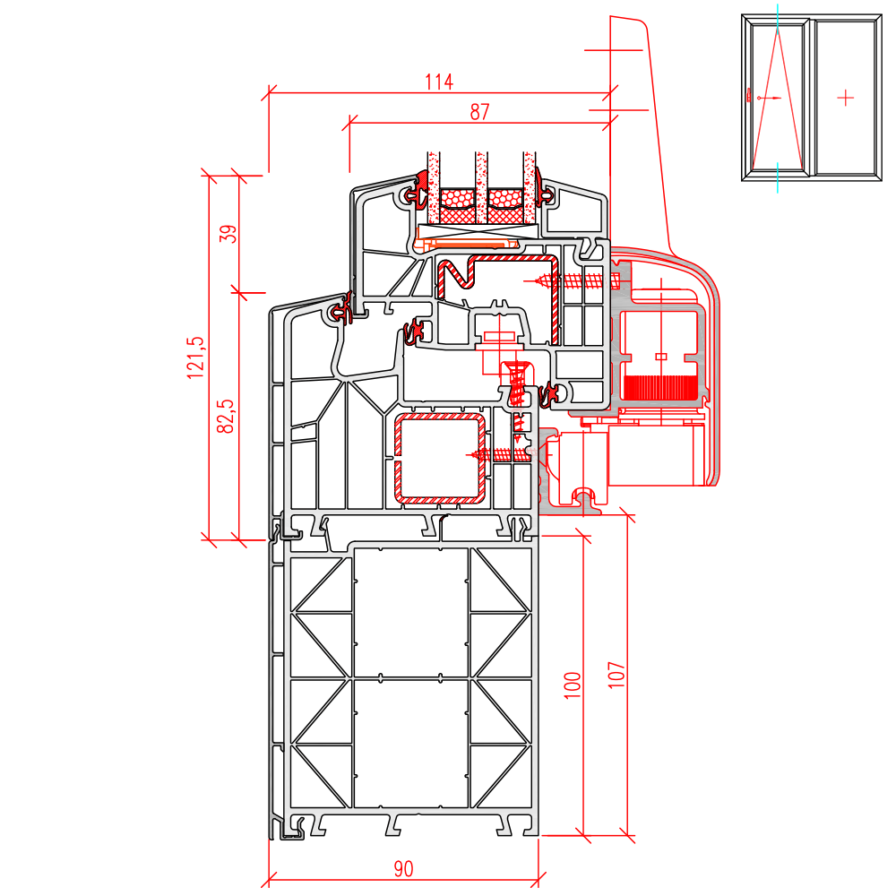 Twinset 8000 PSK mit Rahmenverbreiterung 100mm