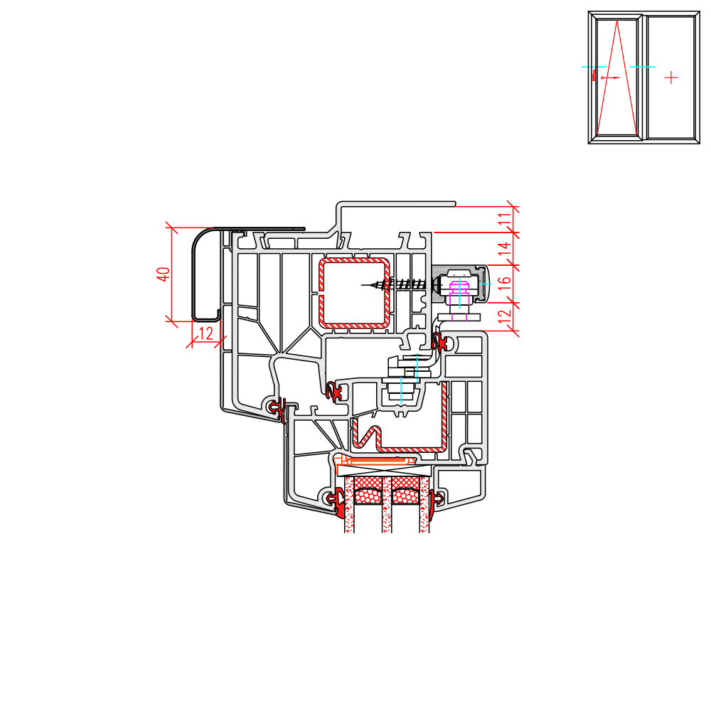 Twinset 8000 PSK Rollladendeckelaufnahme Altbau