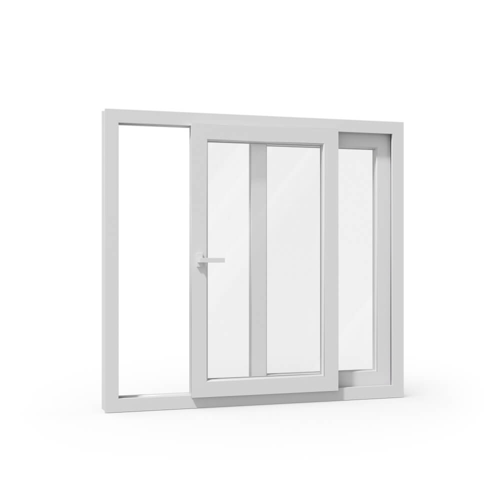Kunststoff-Schiebefenster geöffnet