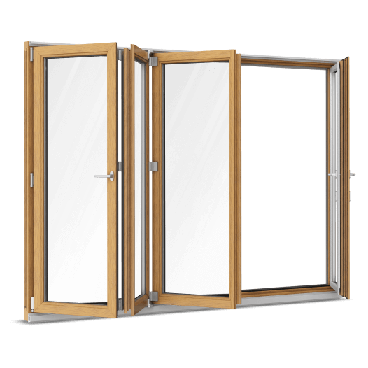 Faltschiebetür Holz Alu