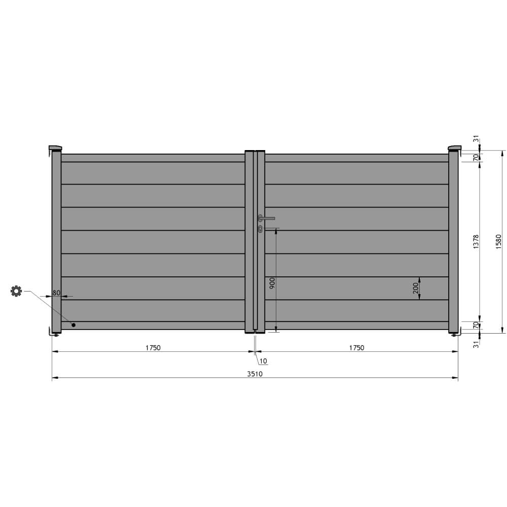 Doppeltor 3510 x 1580 mm