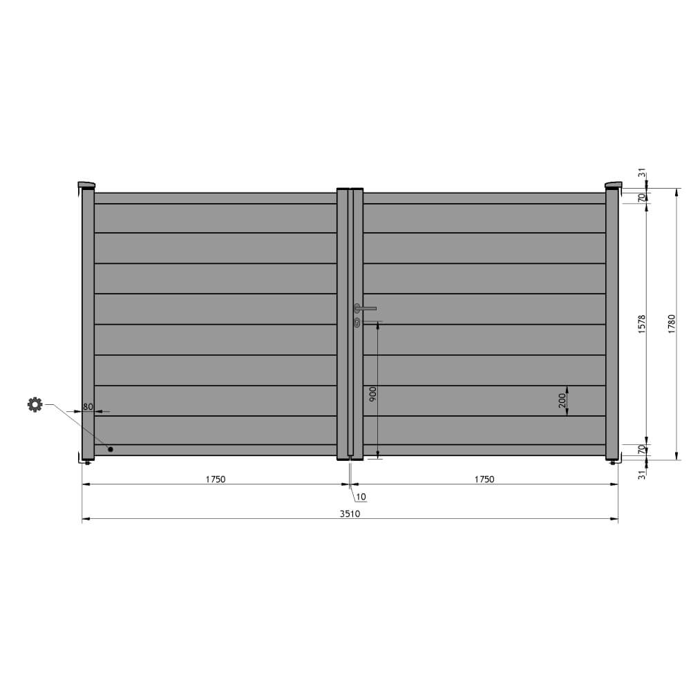 Doppeltor 3510 x 1780 mm