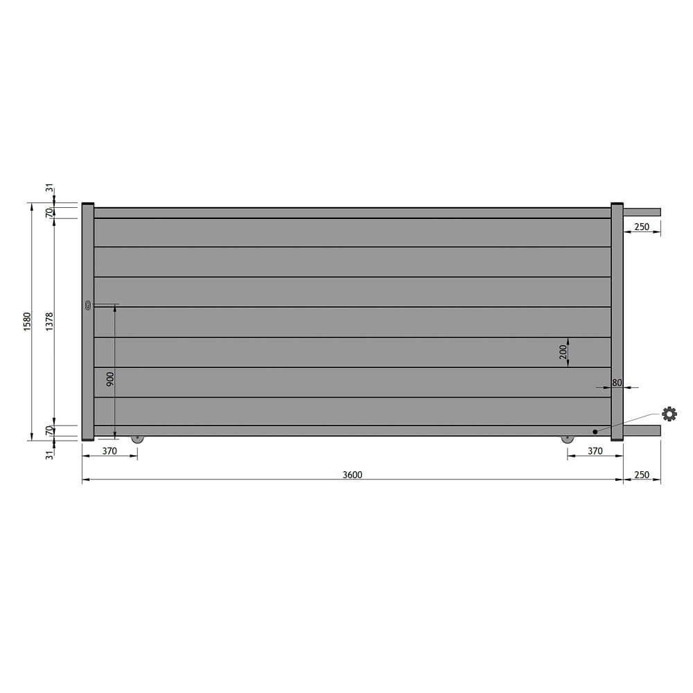 Schiebetor 3600 x 1580 mm