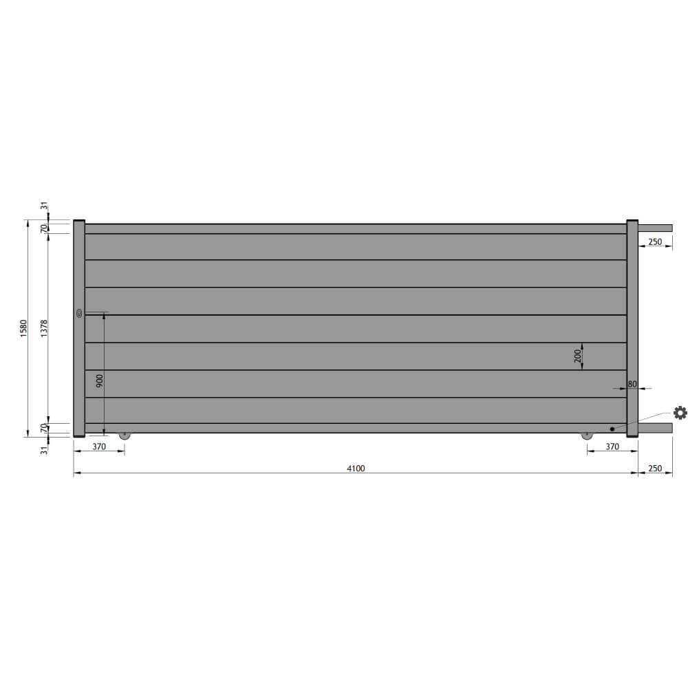 Schiebetor 4100 x 1580 mm
