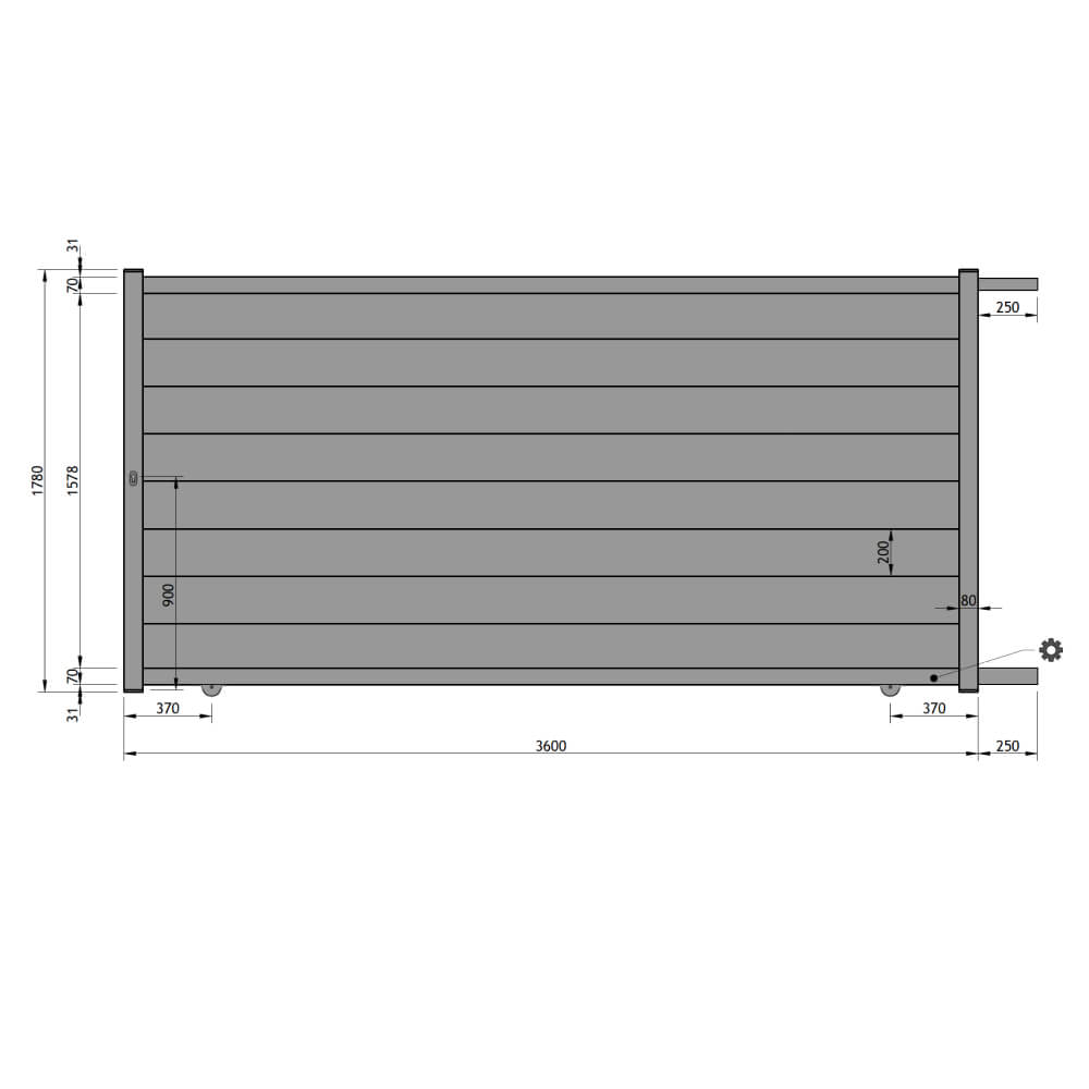Schiebetor 3600 x 1780 mm