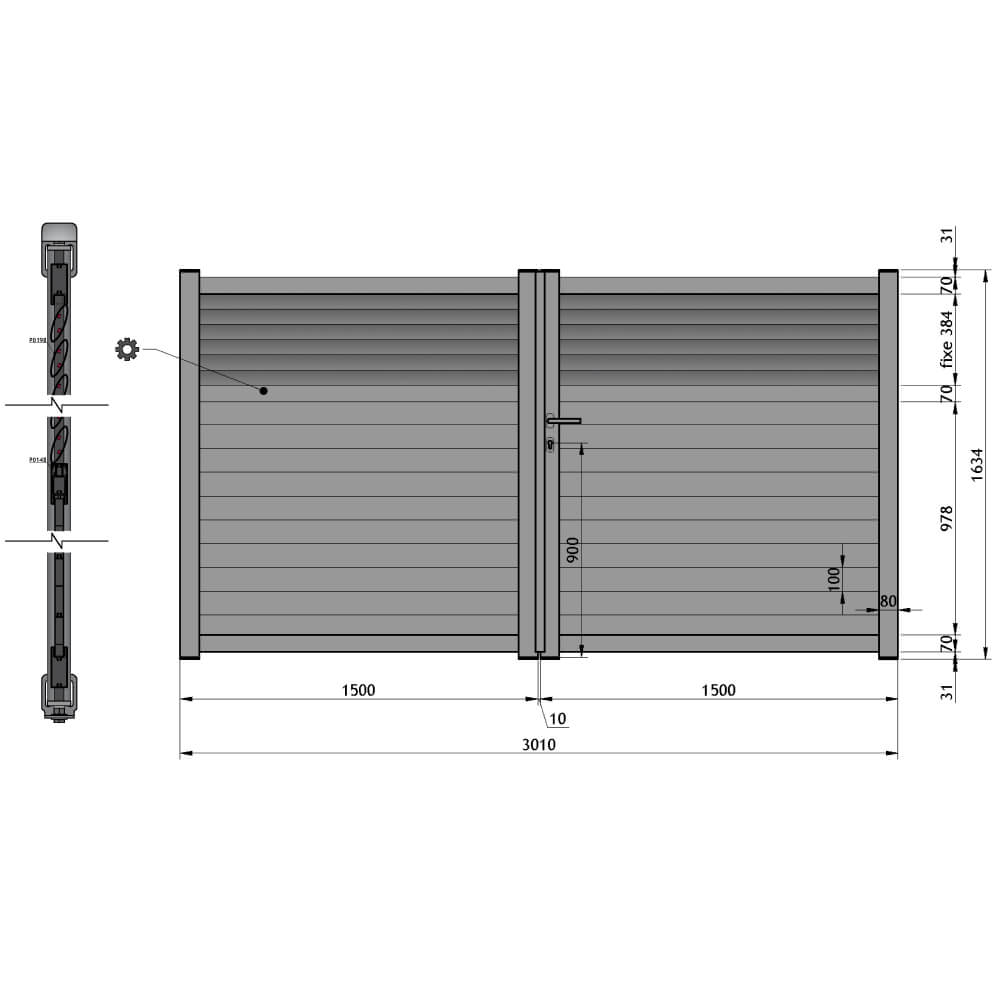 Doppeltor 3010 x 1634 mm