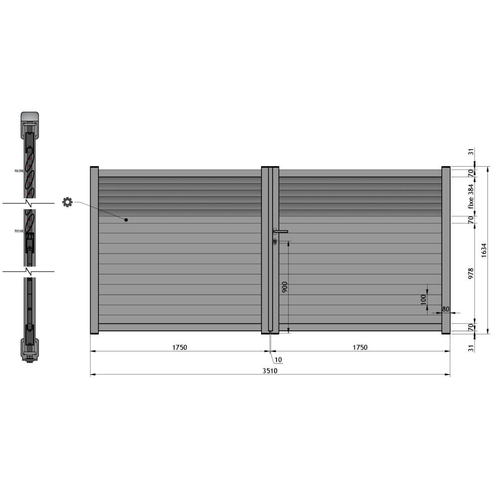 Doppeltor 3510 x 1634 mm