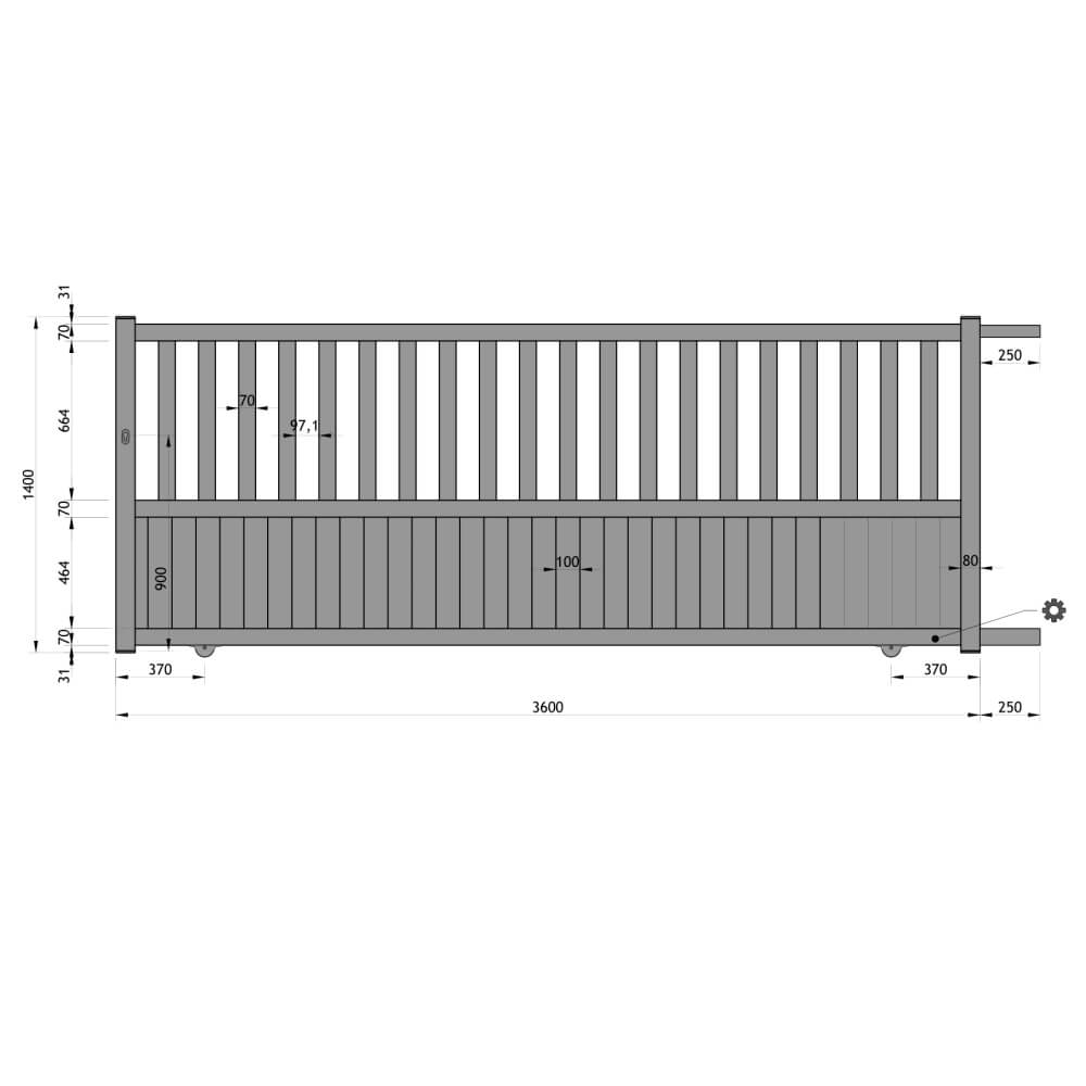Schiebetor 3600 x 1400 mm