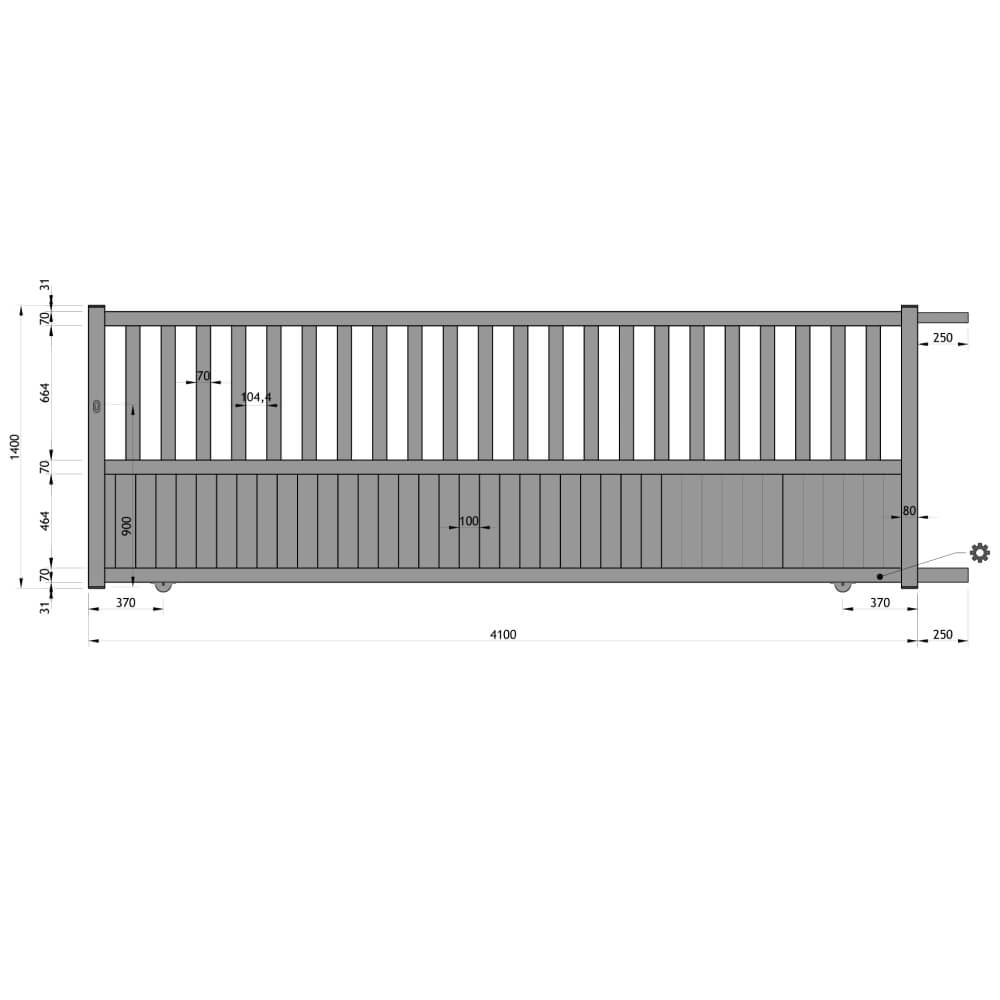 Schiebetor 4100 x 1400 mm