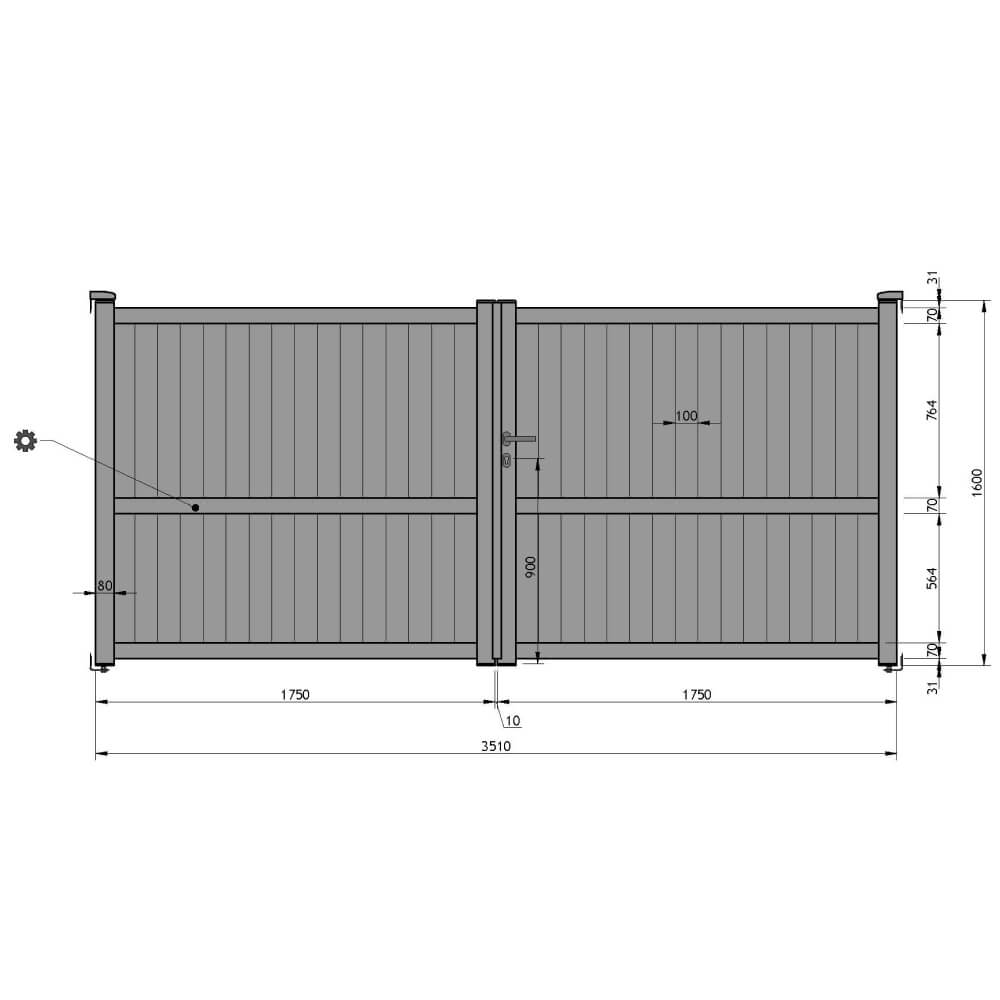 Doppeltor 3510 x 1600 mm