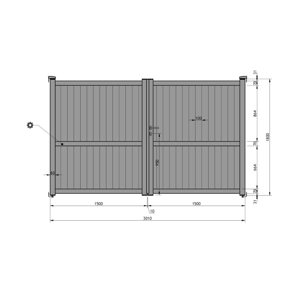 Doppeltor 3010 x 1800 mm