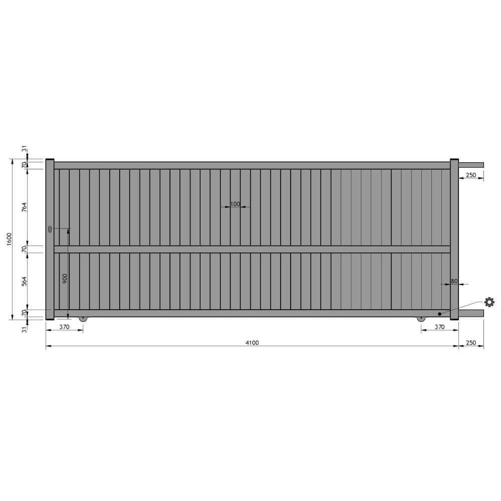 Schiebetor 4100 x 1600 mm
