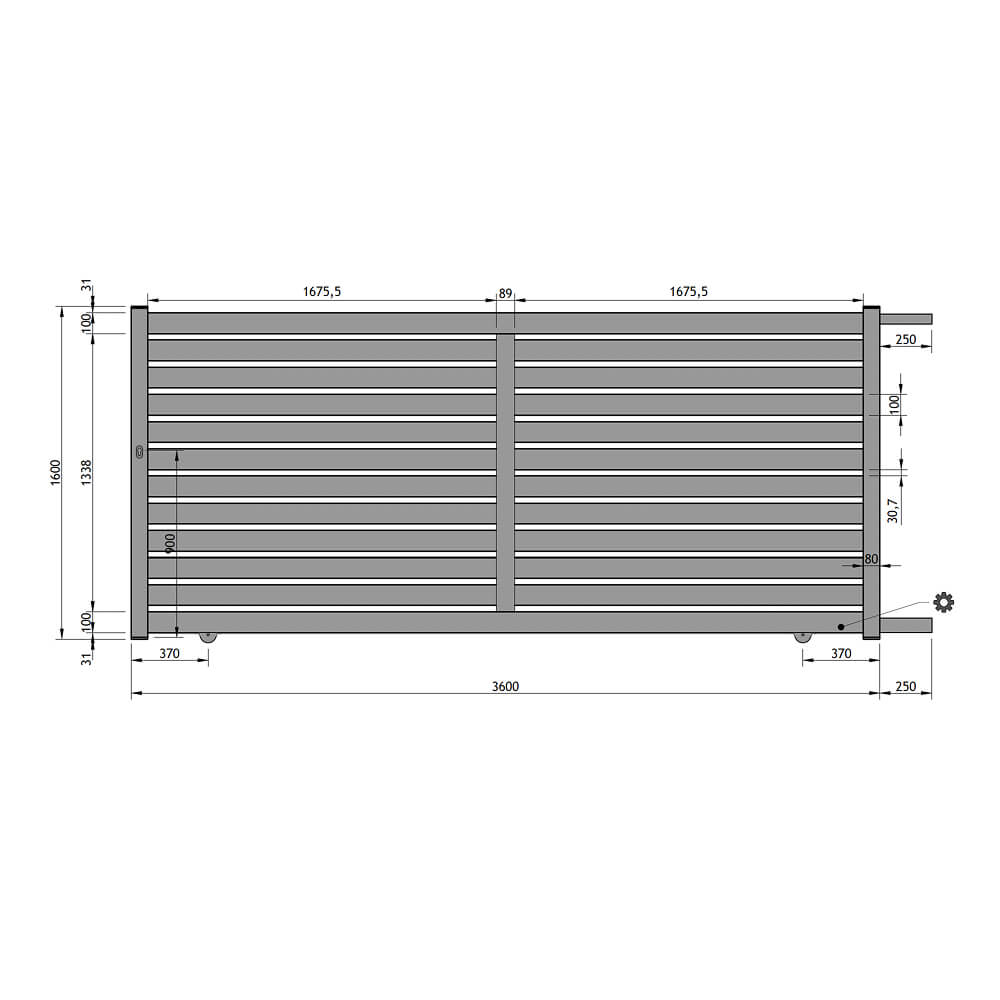 Schiebetor 3600 x 1600 mm