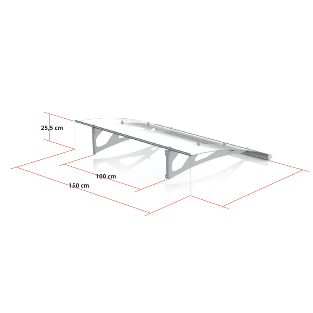 Vordach Hannover Maße – 150 cm Breite