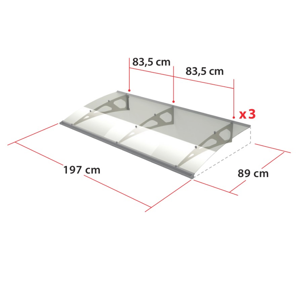 Vordach Hannover Maße – 197 cm Breite