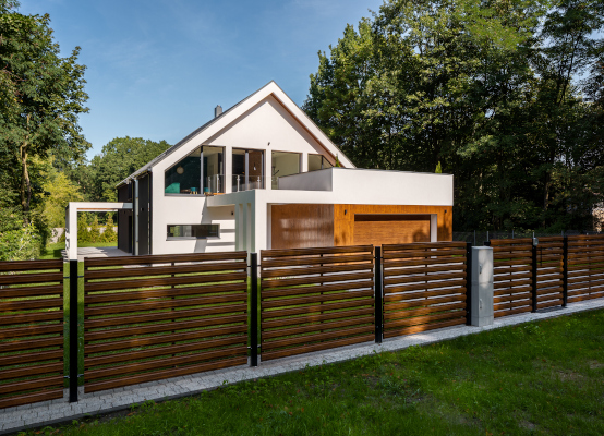 Zaun Holzoptik Einbausituation