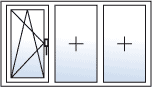 Dreiflügelige Fenster