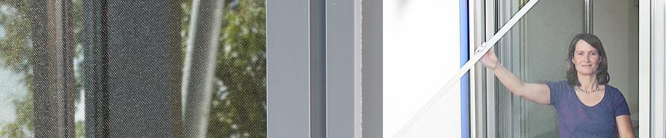 Fliegengitter mit Rahmen aus stranggepresstem Aluminium