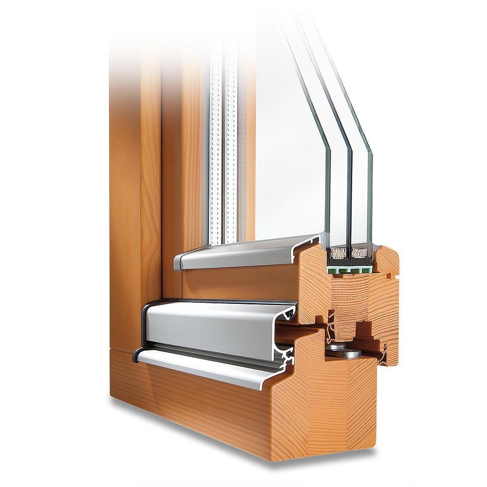 Standard-Ausführung Classic IV 68 Dreh-Kipp-Holzfenster Profilecke aus Kiefer
