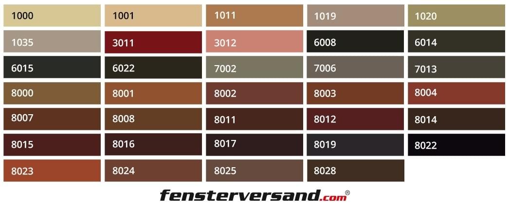 RAL Farben Braun