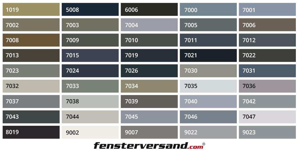 RAL Farben Grau